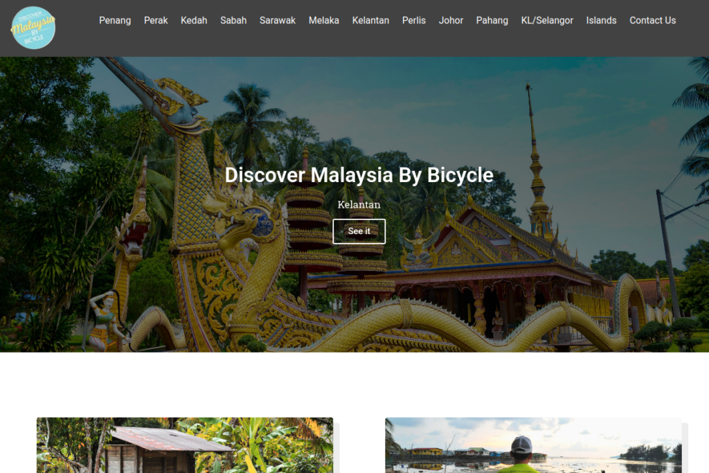 Discover Malaysia By Bicycle website screenshot - cycling tourism platform by Hexia Consultancy
